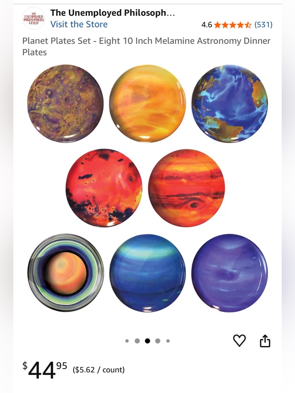 Astronomy Melamine Plates and Bowls featuring 8 planets